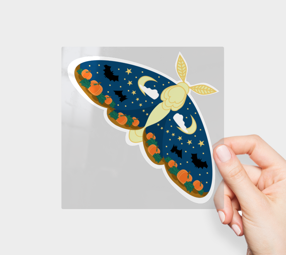 October Moon Moth Permanent Sticker