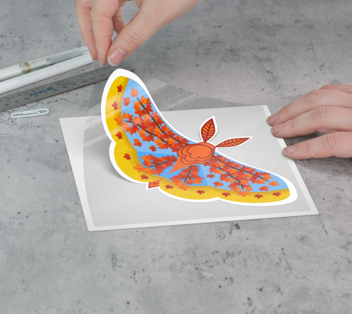 September Colours Moth Permanent Sticker