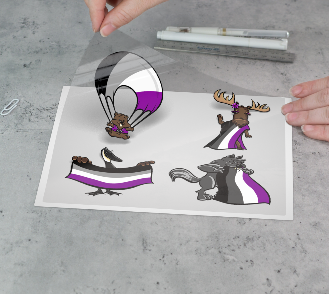Asexual Pride Vinyl Sticker Sheet Permanent