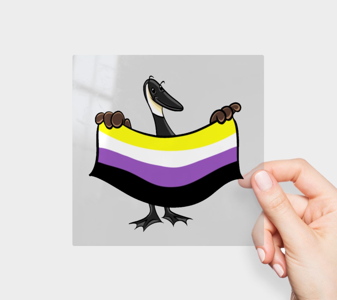 Non-Binary Pride Canada Goose Permanent Sticker