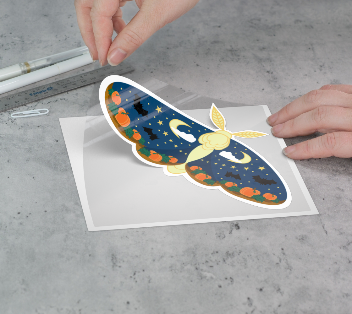 October Moon Moth Permanent Sticker