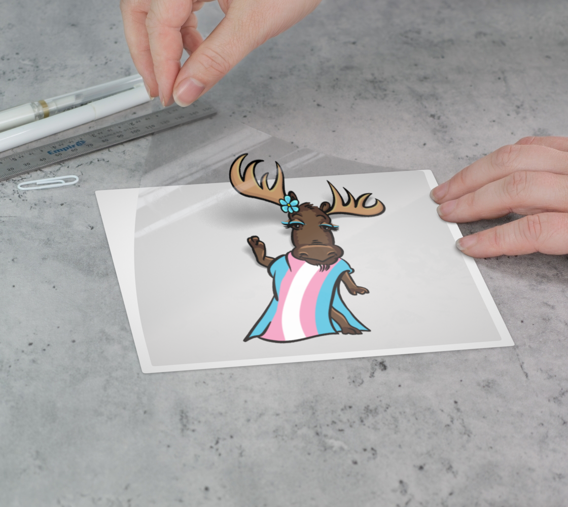 Trans Pride Moose Permanent Sticker
