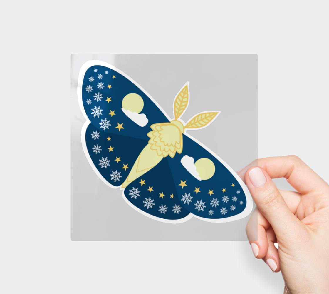 January Snows Moth Permanent Sticker