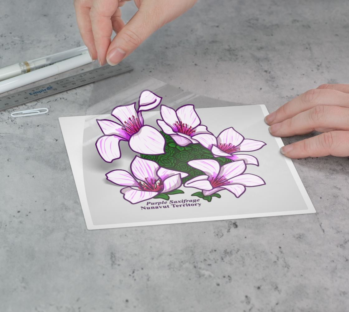 Purple Saxifrage of Nunavut Permanent Sticker