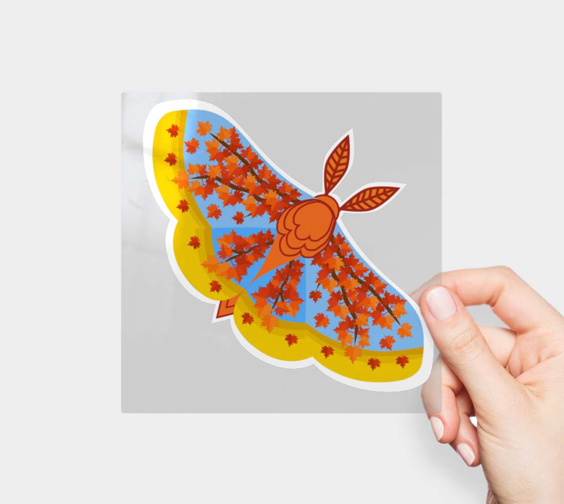 September Colours Moth Permanent Sticker
