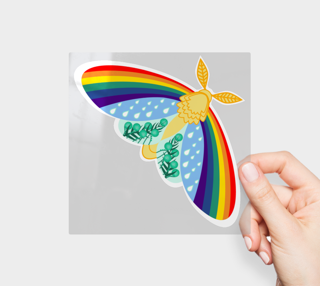 April Showers Moth Vinyl Sticker Permanent