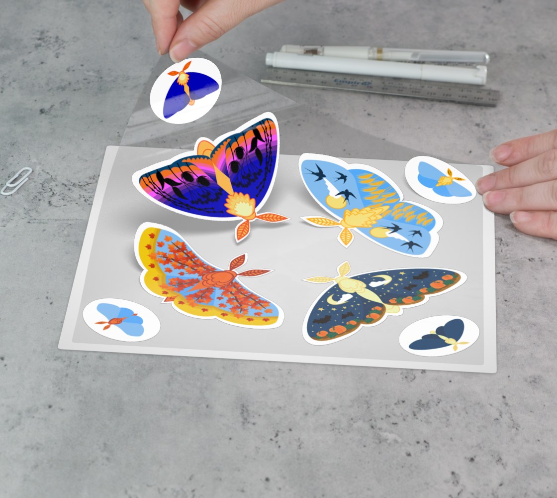 Autumn Moths Permanent Sticker Sheet