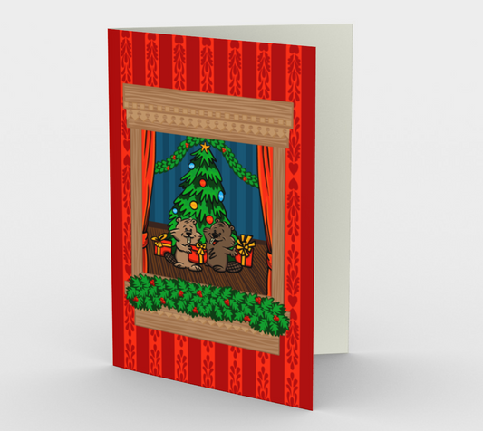 Midwinter Windows Beavers Holiday Organization Bundle Greeting Cards Notebook Vinyl Sticker Christmas