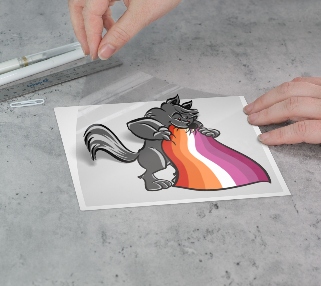 Lesbian Pride Wolf Permanent Sticker