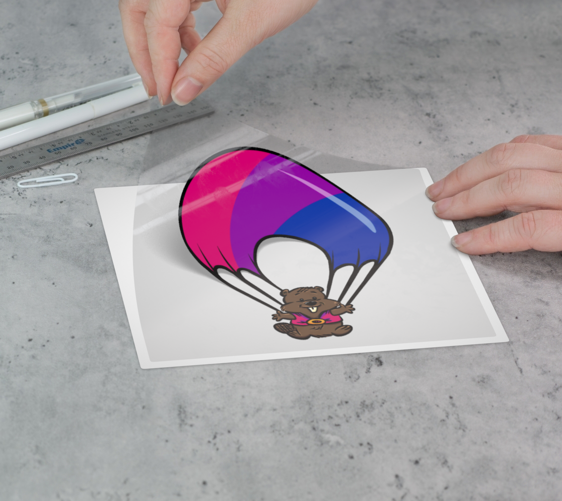 Bisexual Pride Beaver Vinyl Sticker Permanent