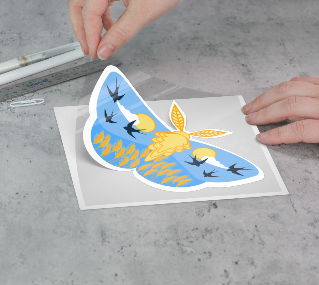 August Skies Moth Vinyl Sticker Permanent