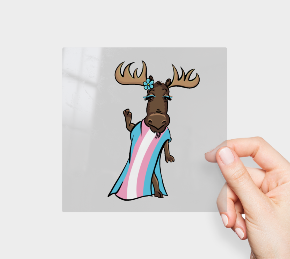 Trans Pride Moose Permanent Sticker