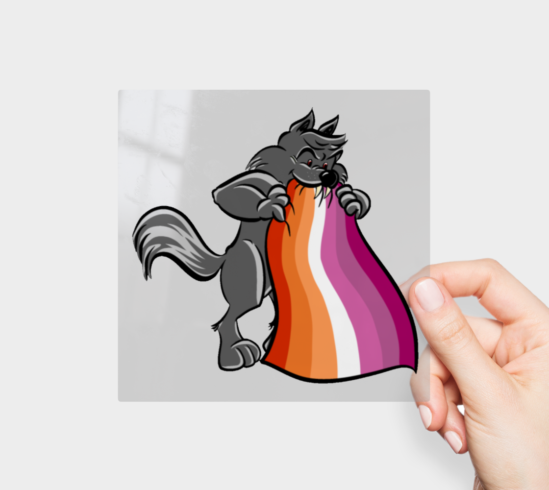 Lesbian Pride Wolf Permanent Sticker