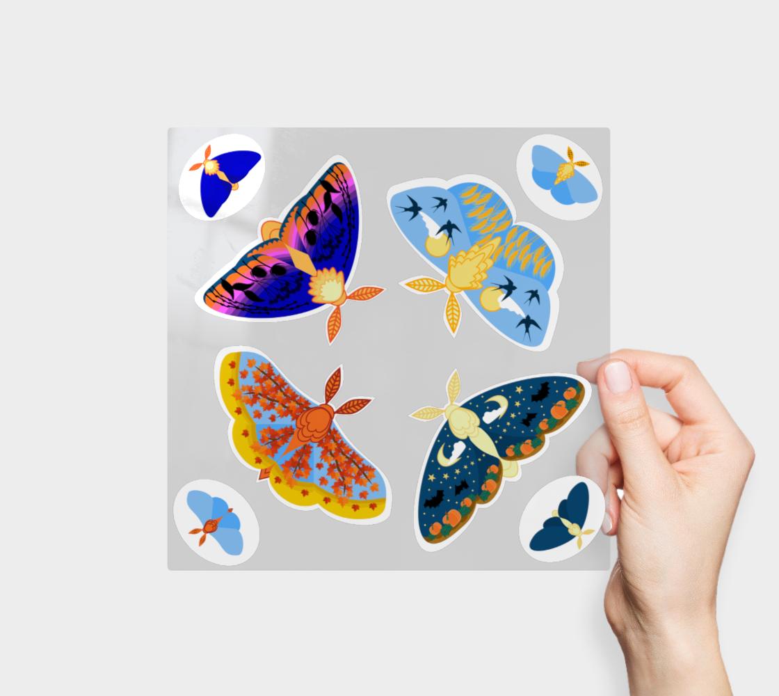 Autumn Moths Permanent Sticker Sheet