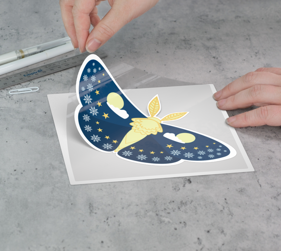 January Snows Moth Permanent Sticker
