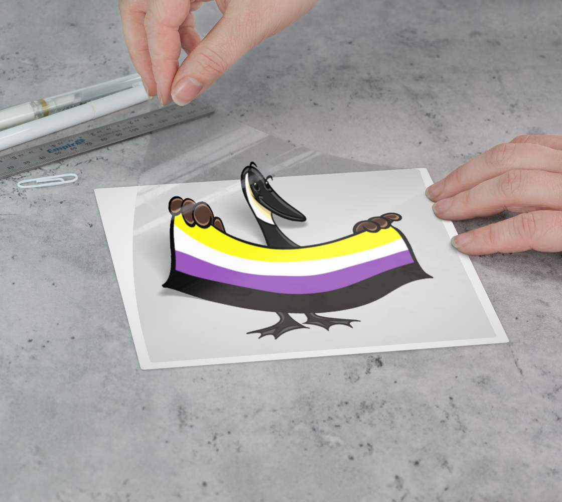 Non-Binary Pride Canada Goose Permanent Sticker