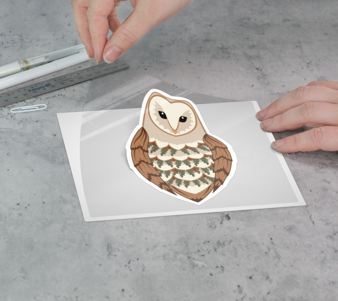 Barn Owl Western Red Cedar Vinyl Sticker 3” 5” Transfer Sheet Permanent