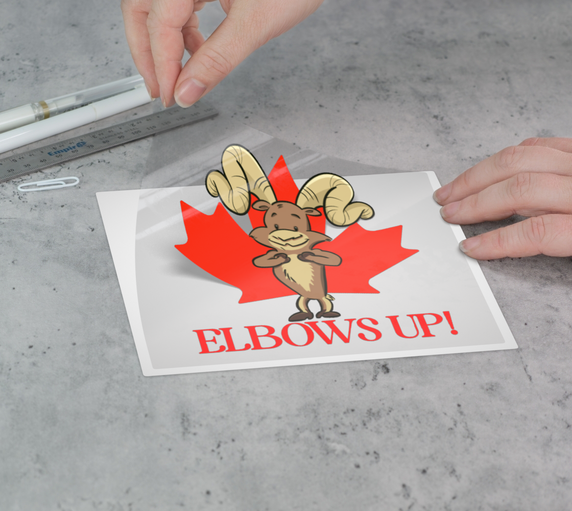 Elbows Up! Bighorn Sheep Permanent Sticker