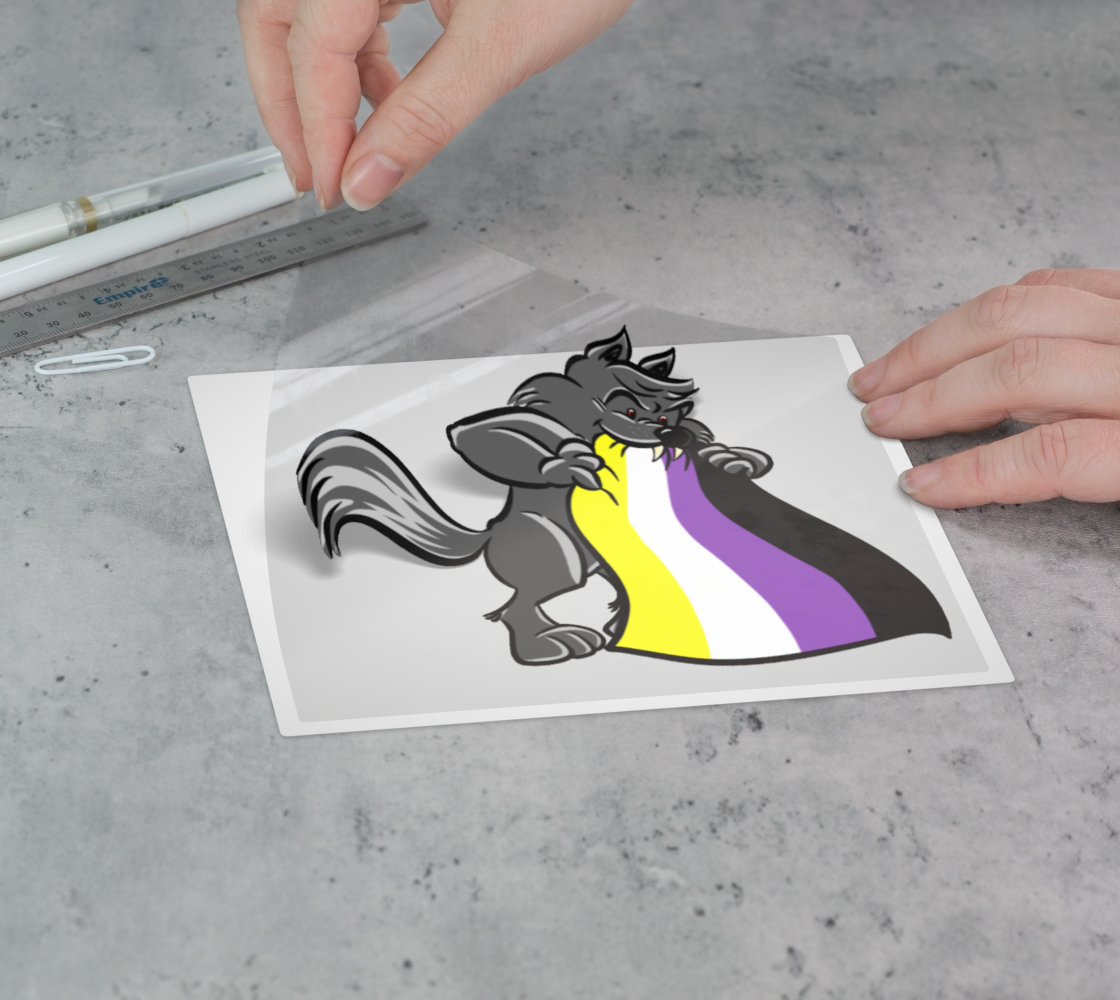 Non-Binary Pride Wolf Permanent Sticker