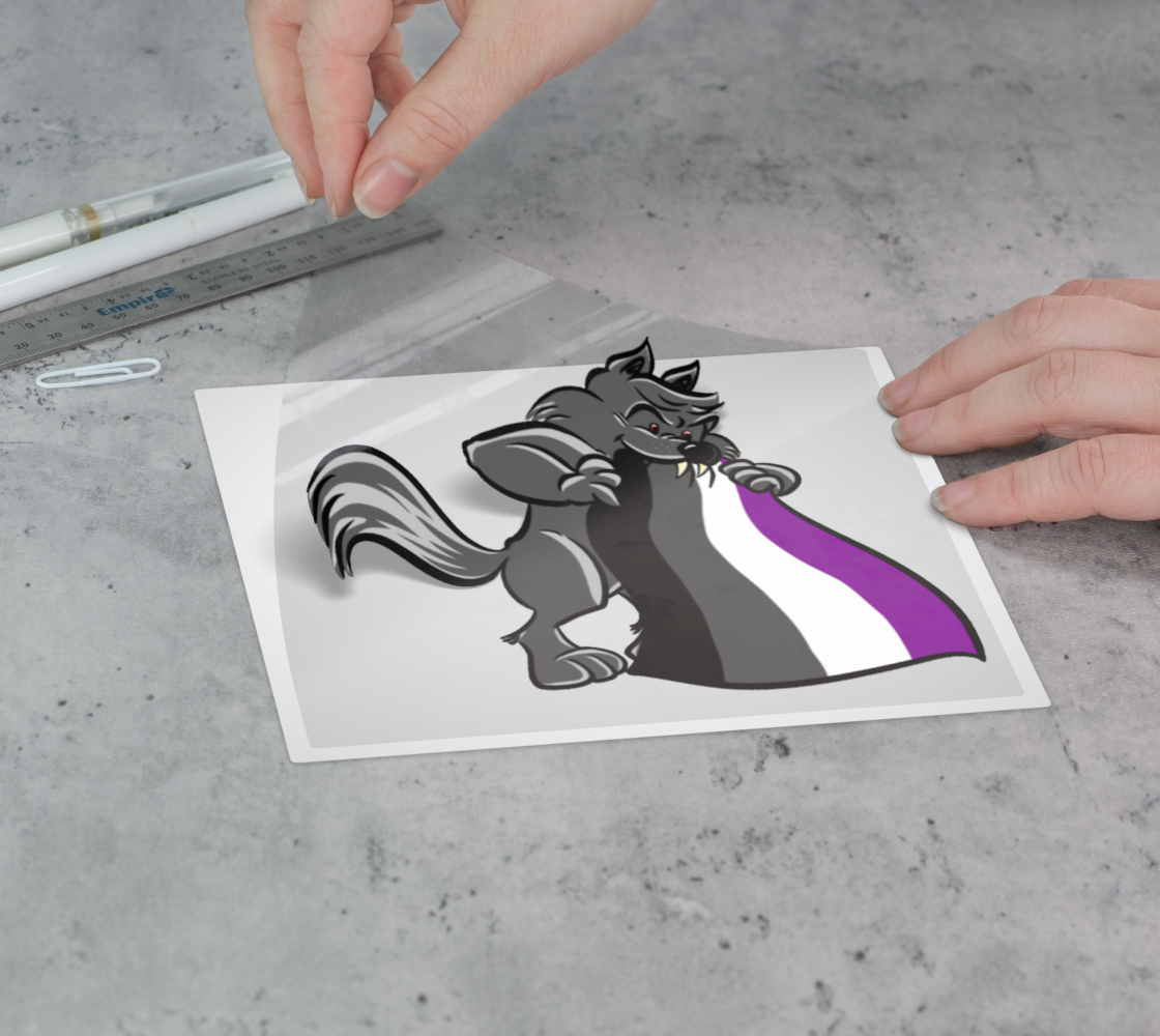 Asexual Pride Wolf Vinyl Sticker Permanent