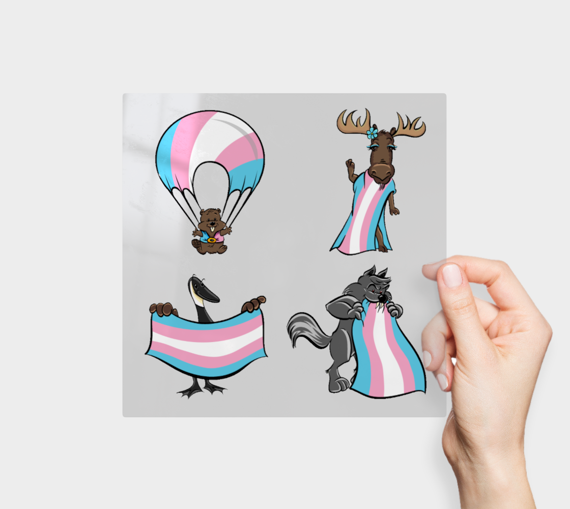 Trans Pride Flag Permanent Stickers