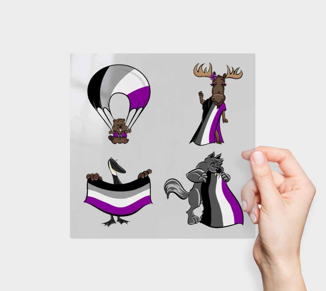 Asexual Pride Flag Permanent Stickers