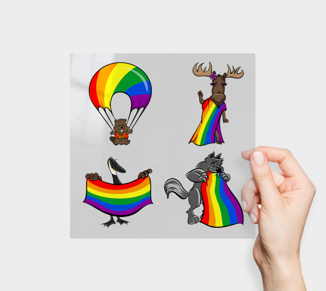 Classic Pride Flag Permanent Stickers