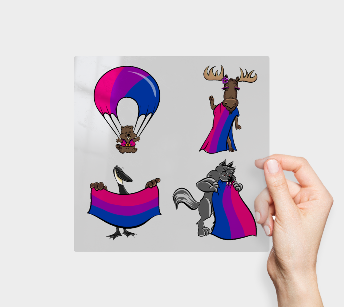 Bisexual Pride Flag Permanent Stickers