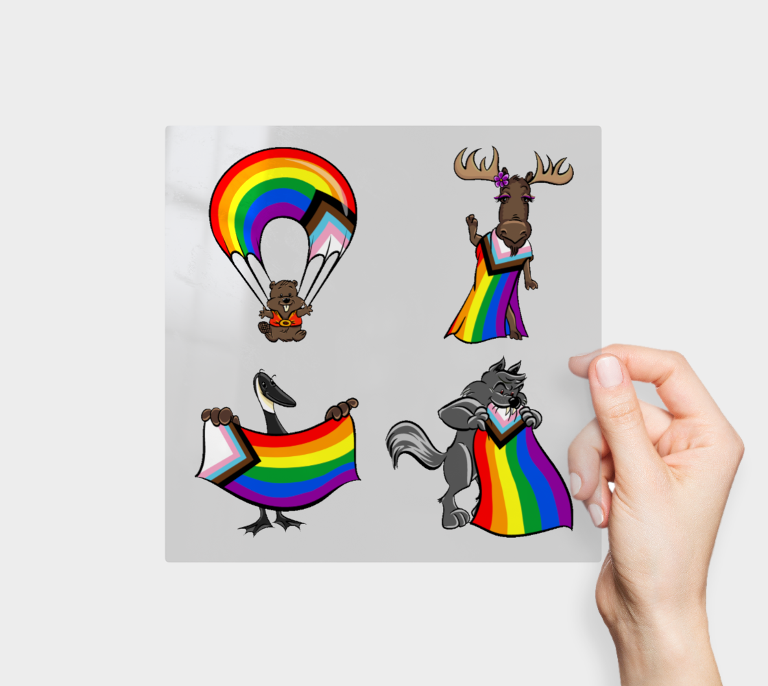 Progress Pride Flag Permanent Stickers
