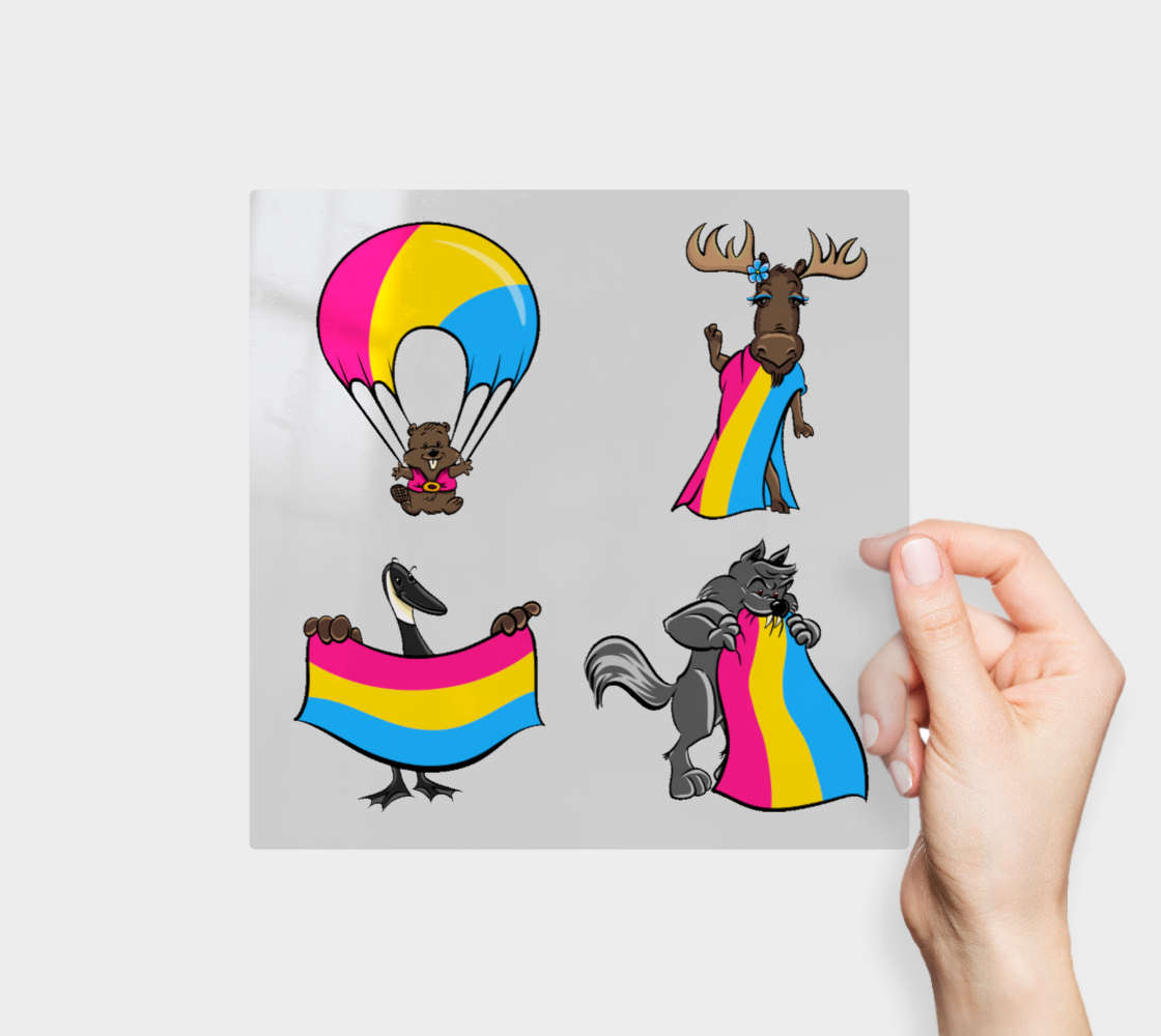 Pansexual Pride Flag Permanent Stickers