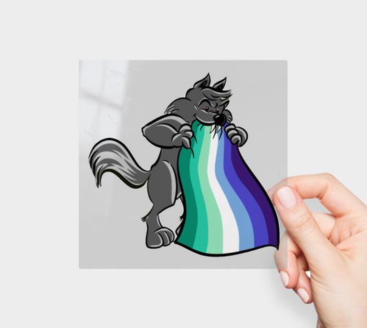 Gay Men’s Pride Wolf Permanent Sticker