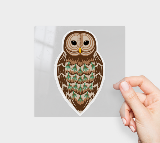 Barred Owl Balsam Fir Vinyl Sticker 3” 5” Transfer Sheet Permanent