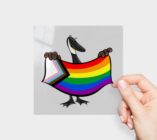 Progress Pride Canada Goose Permanent Sticker