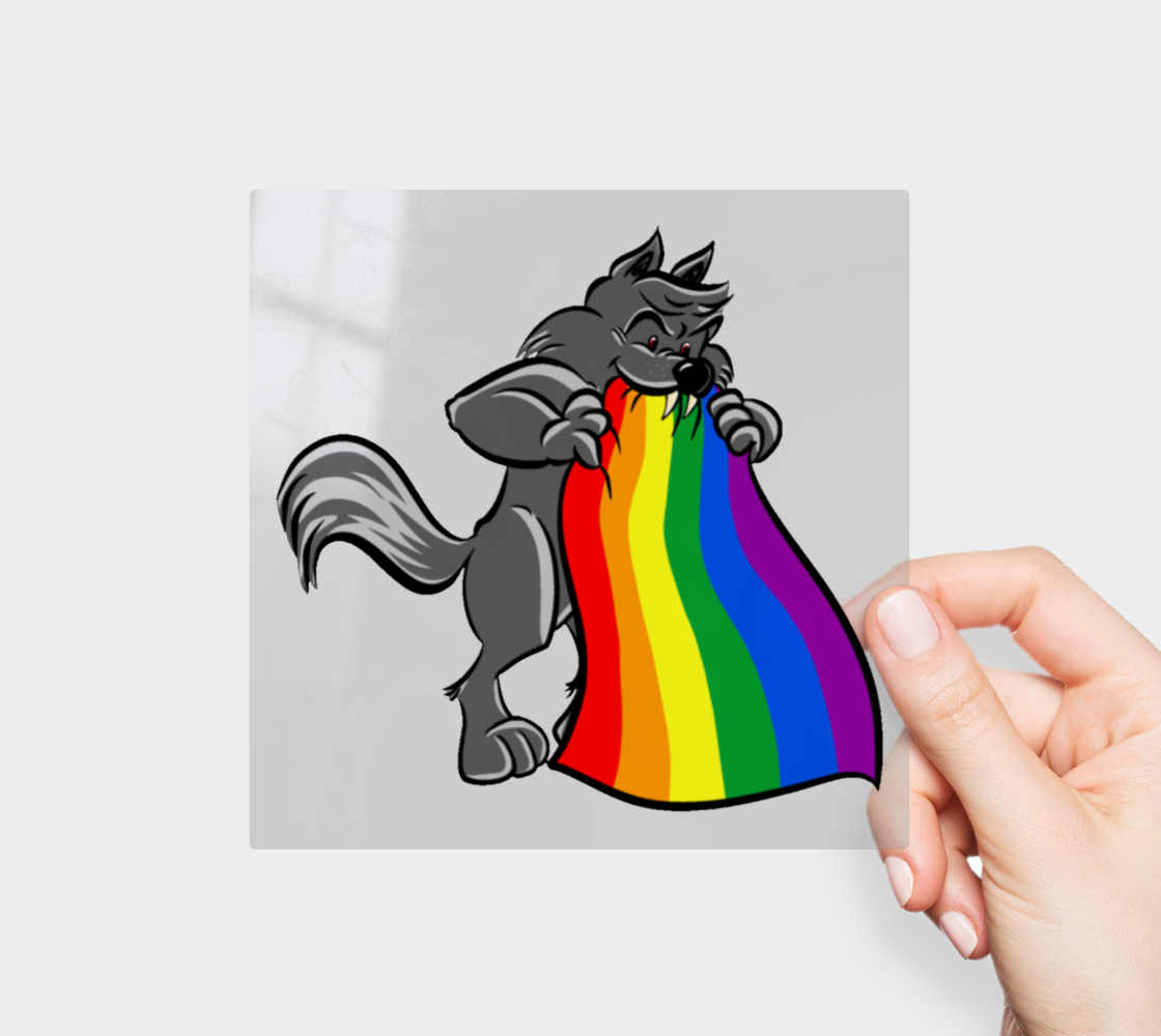 Classic Pride Wolf Permanent Sticker