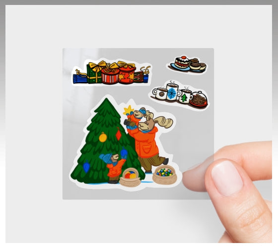 Midwinter Windows Bighorn Sheep Holiday Organization Bundle Greeting Cards Notebook Vinyl Sticker Christmas