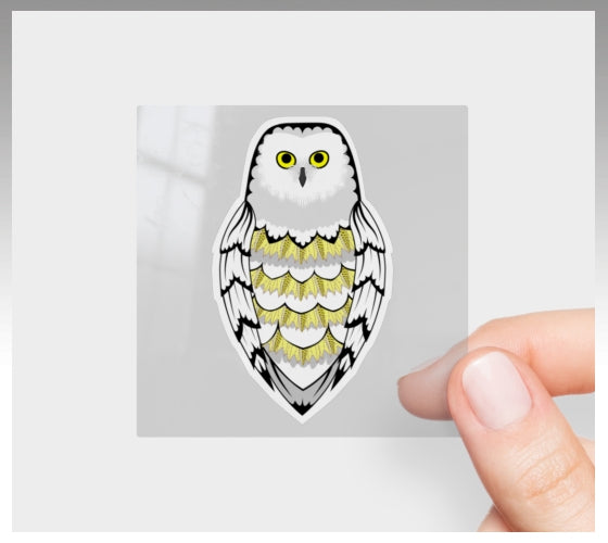 Snowy Owl Yellow Birch Vinyl Sticker 3” 5” Transfer Sheet Permanent