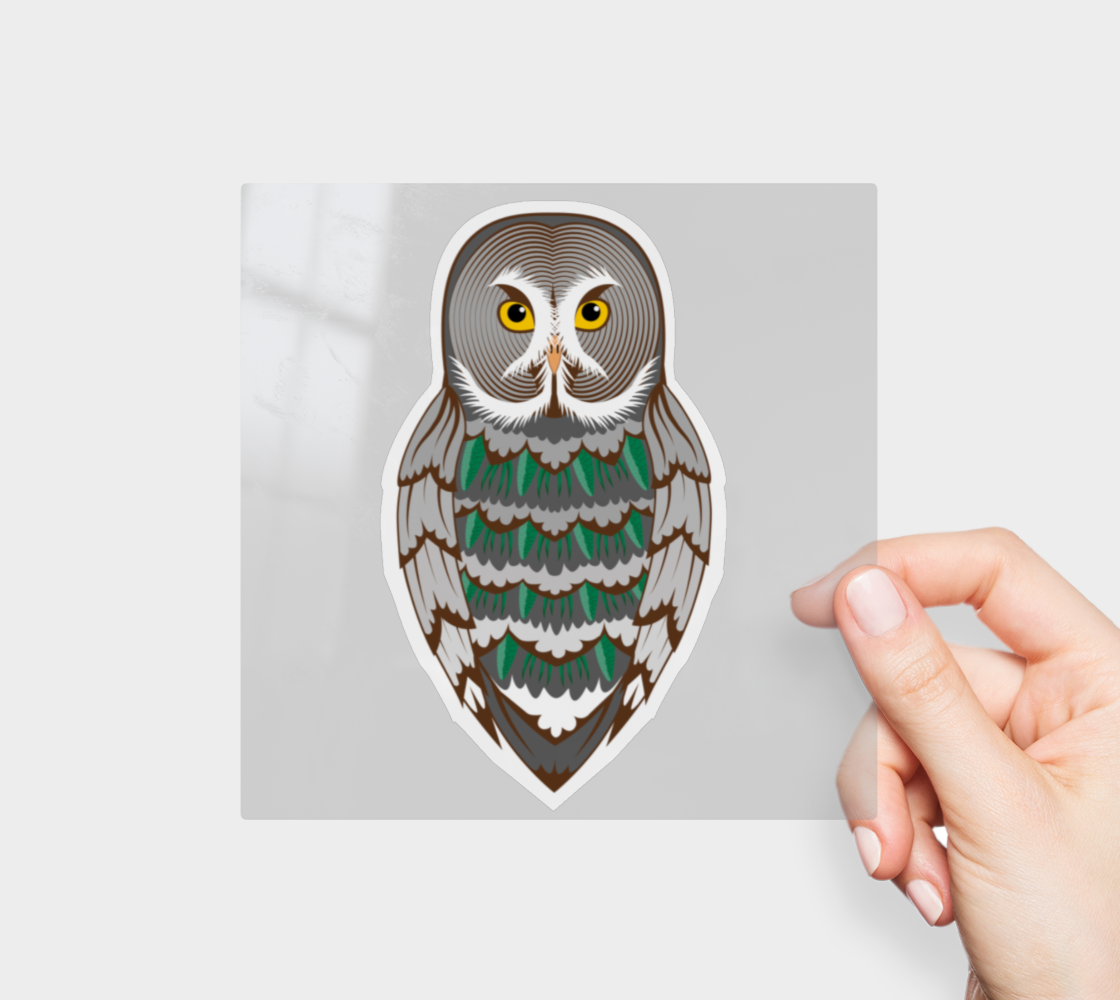 Great Grey Owl White Spruce Vinyl Sticker 3” 5” Transfer Sheet Permanent