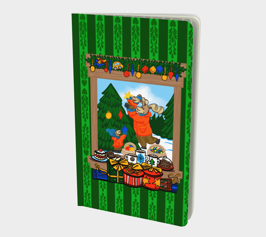 Midwinter Windows Big Horn Sheep Notebook Small Christmas Green Ruled Plain Bullet