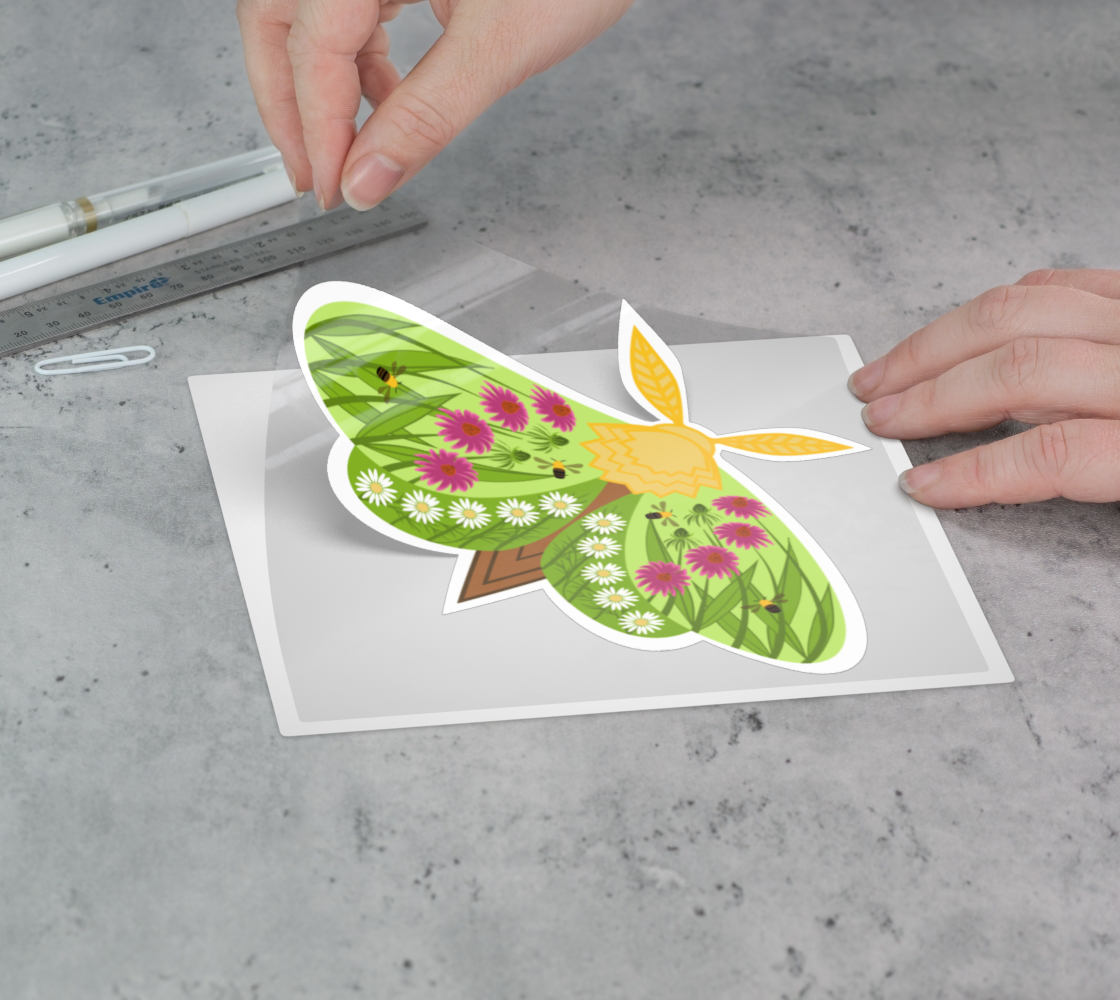 July Meadows Moth Permanent Sticker