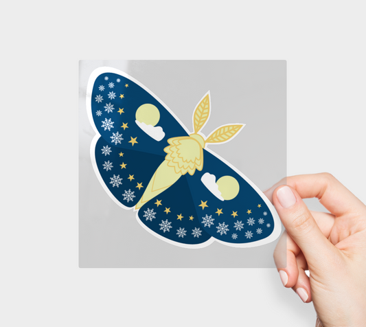 January Snows Moth Vinyl Sticker Permanent