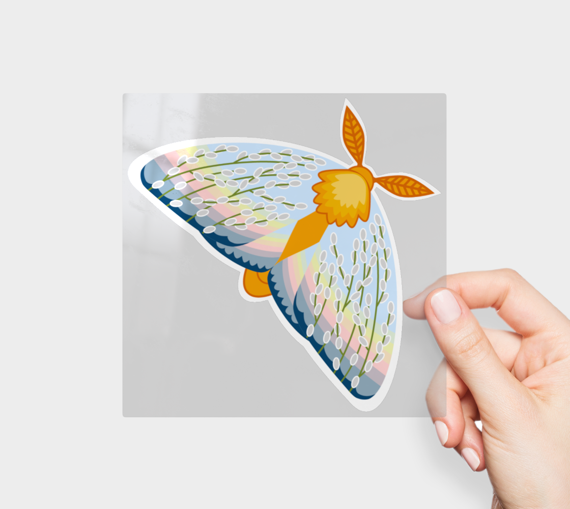 March Mornings Moth Permanent Sticker