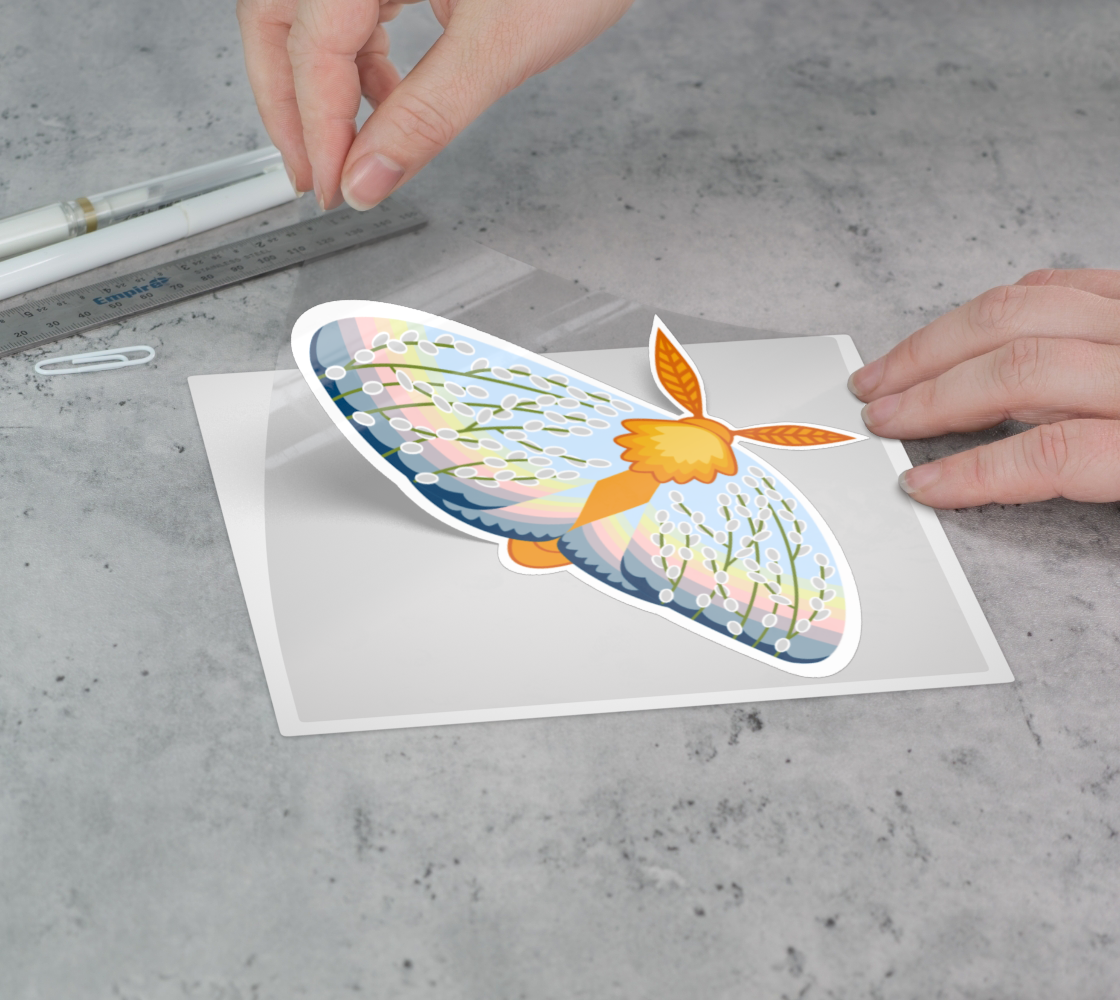 March Mornings Moth Permanent Sticker