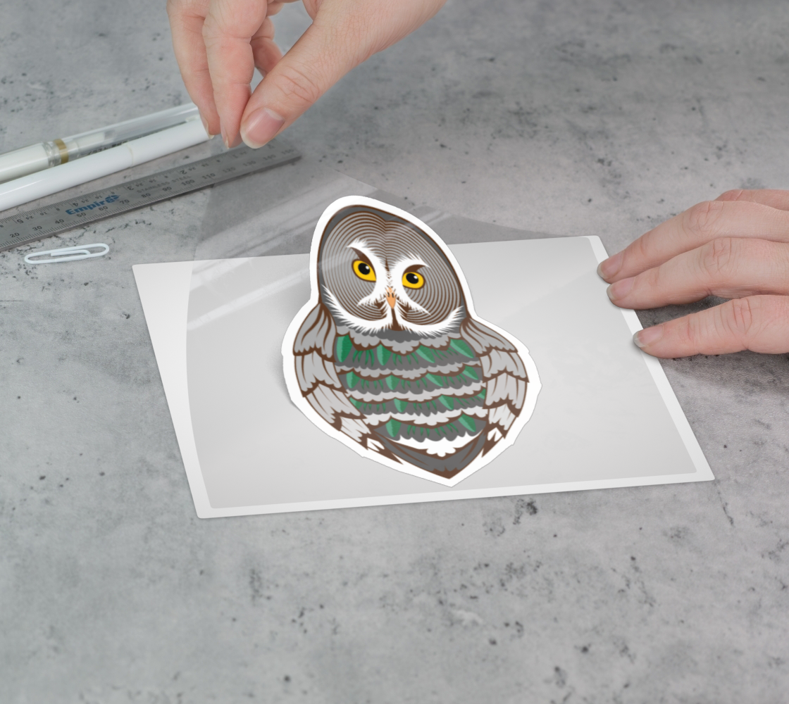 Great Grey Owl White Spruce Vinyl Sticker 3” 5” Transfer Sheet Permanent