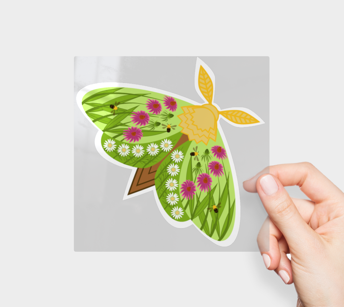 July Meadows Moth Permanent Sticker