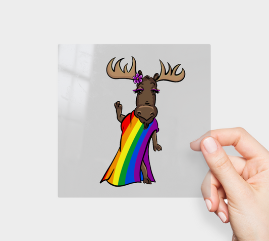Classic Pride Moose Permanent Sticker