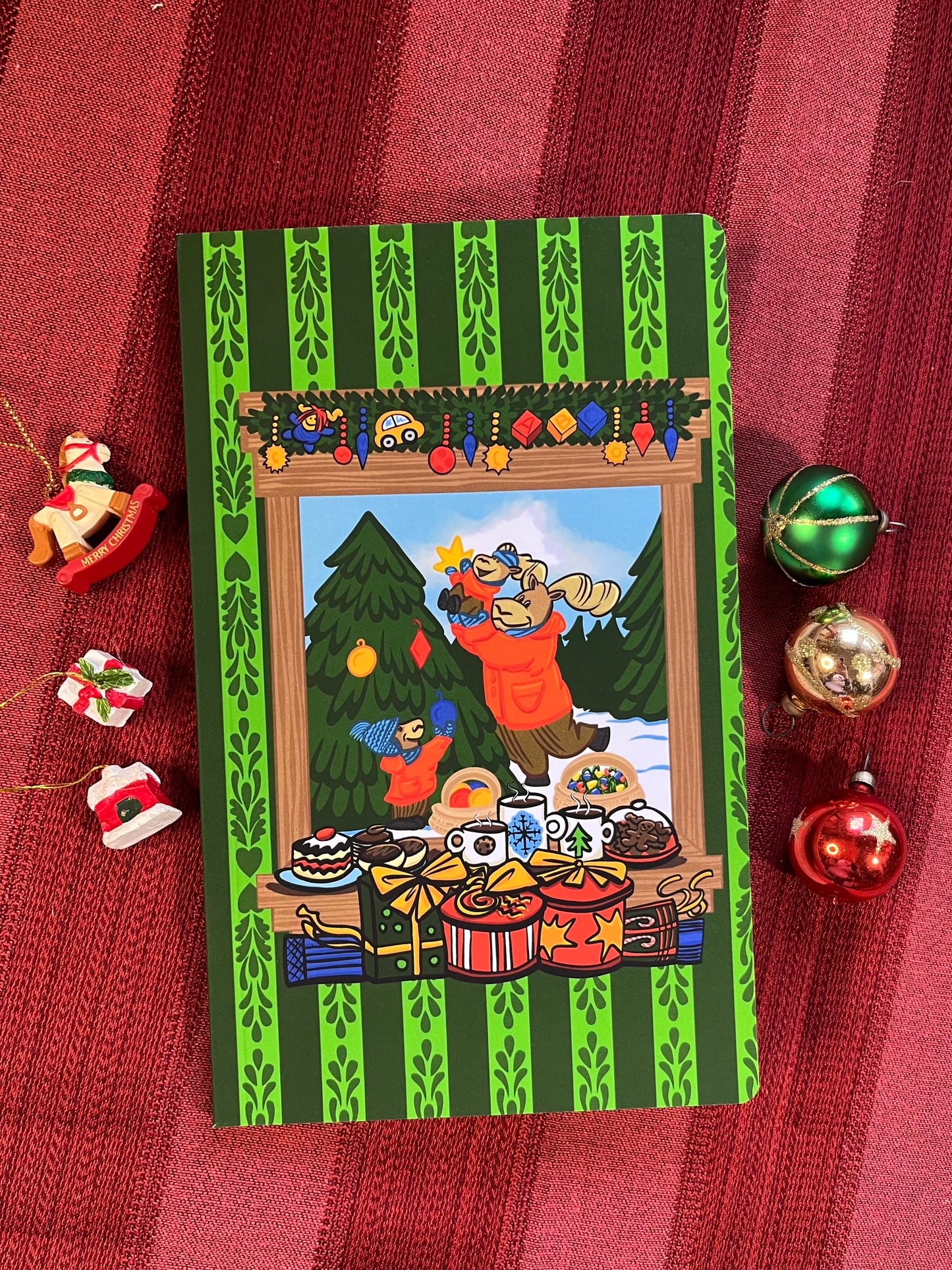 Midwinter Windows Big Horn Sheep Notebook Small Christmas Green Ruled Plain Bullet