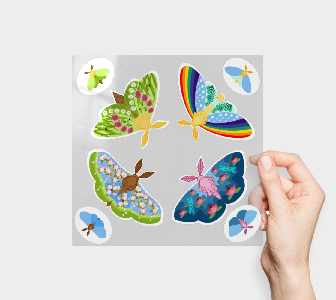 Spring Moths Permanent Sticker Sheet