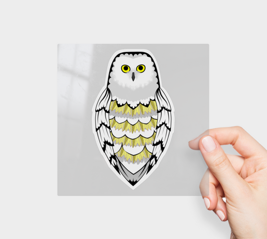 Snowy Owl Yellow Birch Vinyl Sticker 3” 5” Transfer Sheet Permanent