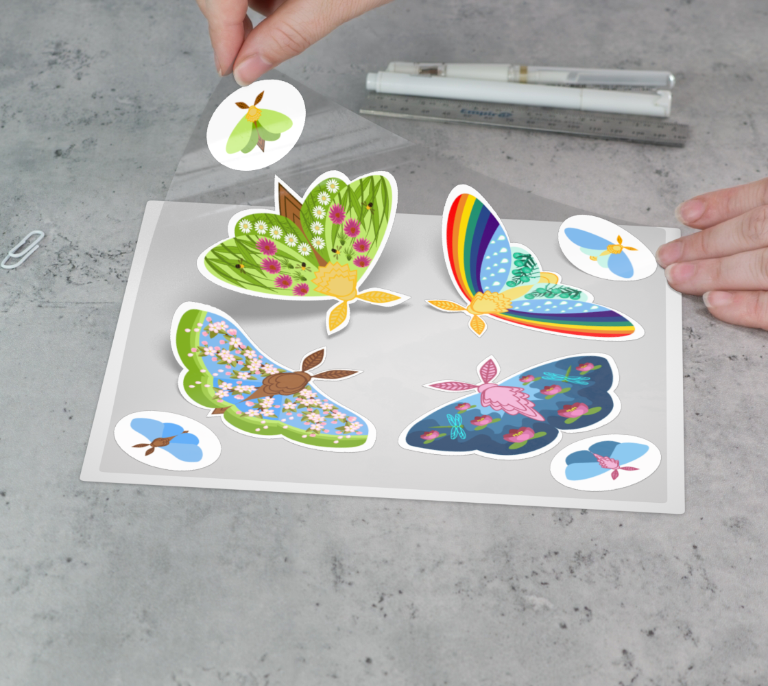 Spring Moths Permanent Sticker Sheet