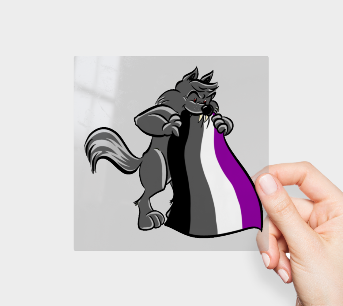 Asexual Pride Wolf Permanent Sticker
